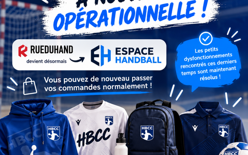 Actualité 🛍️ La boutique du HBCC est de nouveau opérationnelle ! - HandBall Club de Chaponnay