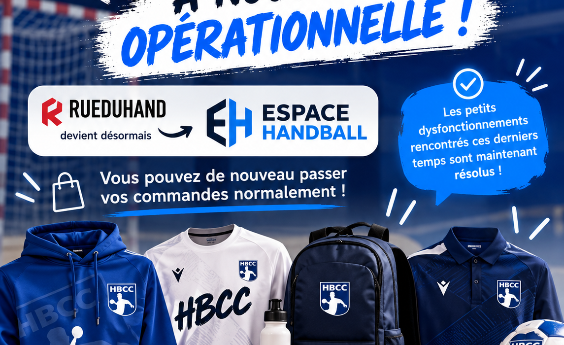 🛍️ La boutique du HBCC est de nouveau opérationnelle ! - HandBall Club de Chaponnay